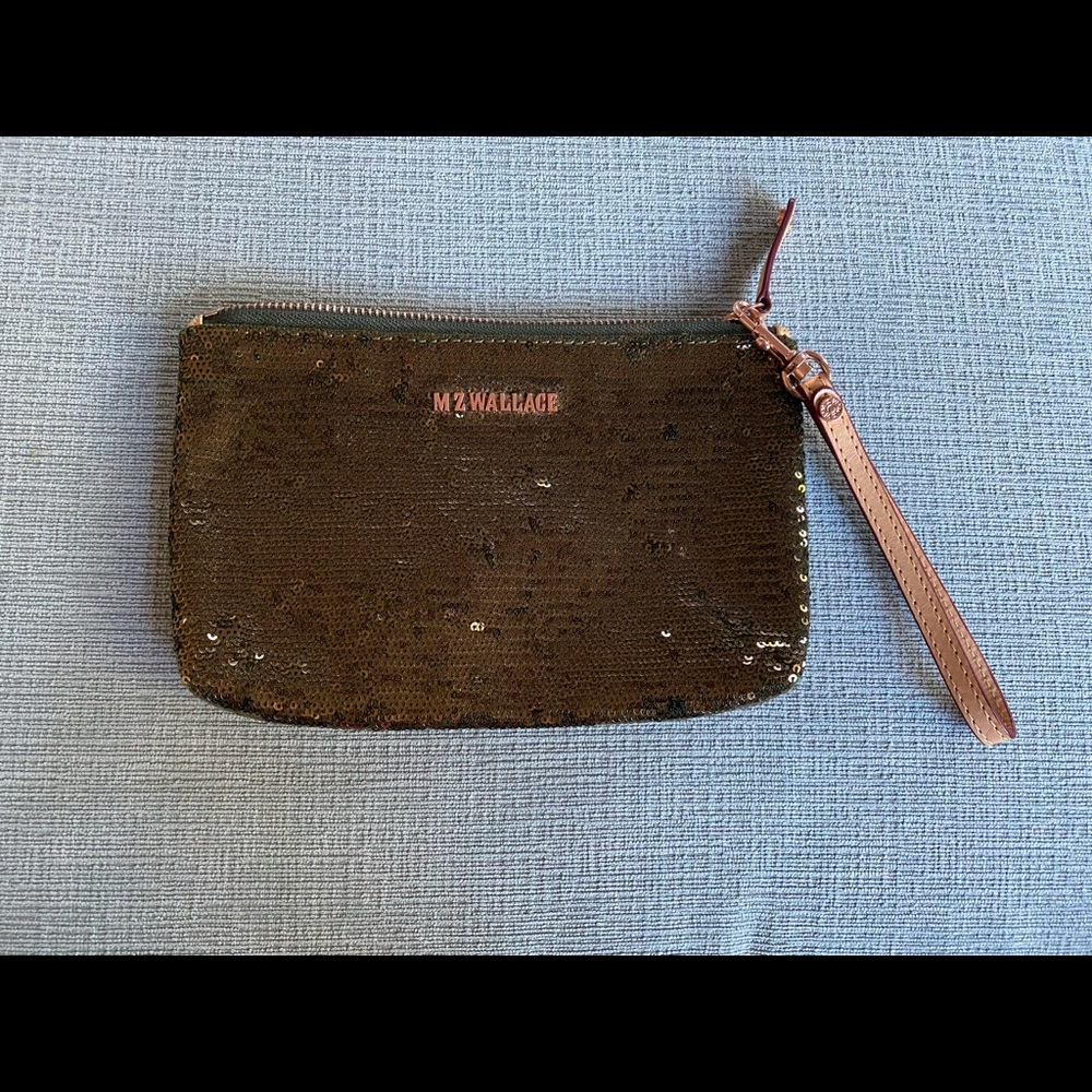 MZ Wallace sequin clutch gold/brown like new